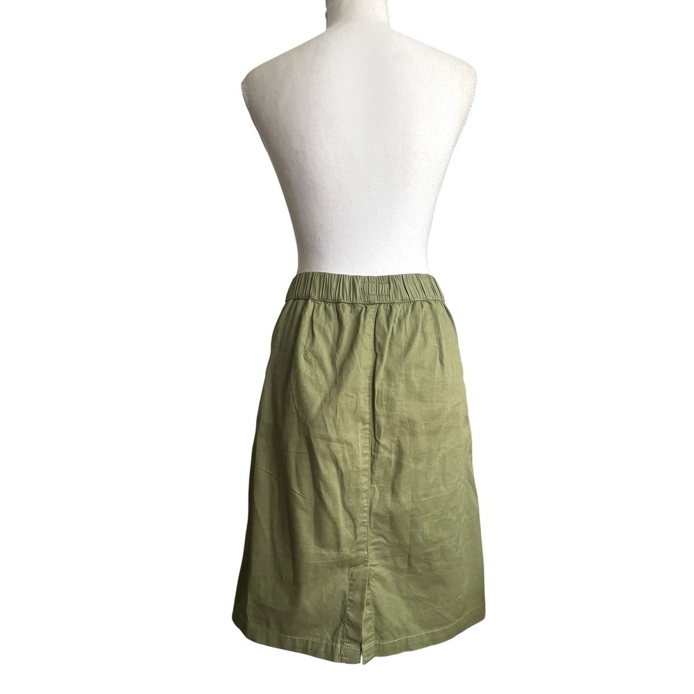Pact Organic Cotton Daily Twill Utility Skirt Olivine Green Size‎ XS Knee Length - Picture 10 of 14